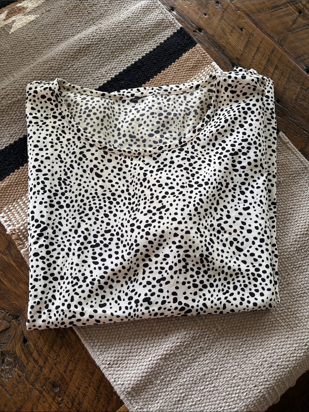 Women's Short-Sleeve Dalmatian Print Tee - White/Black